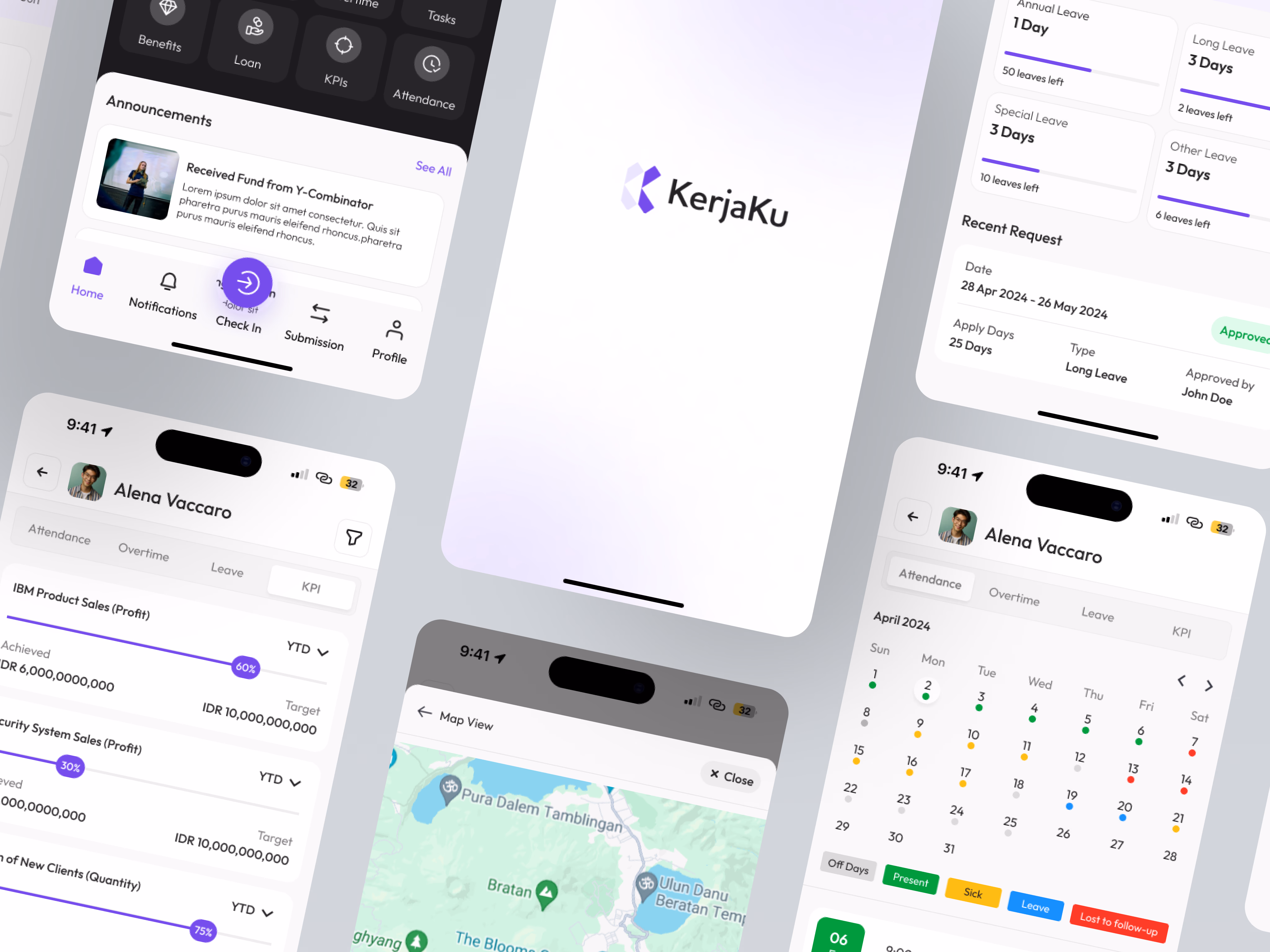 KerjaKu - App Redesign — Redesign of Kerjaku, an employee management app. The project involved updating the layout and style to ensure a modern, user-friendly interface. The entire redesign process was accomplished in 1 month, enhancing user experience and improving overall usability.